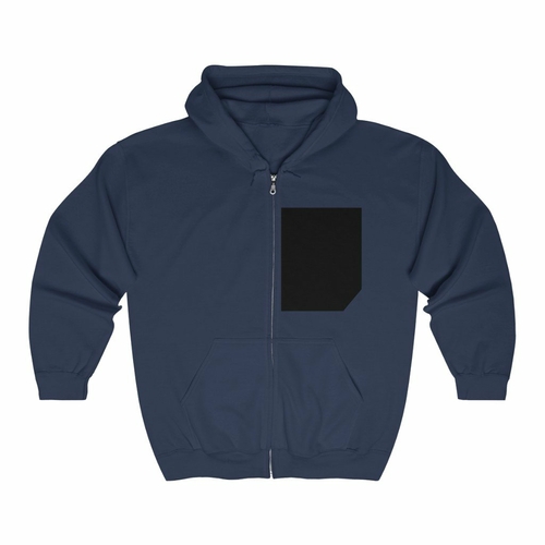 Mens Faux Black Pocket Heavy Blend Zip Up Hoodie - Image 3