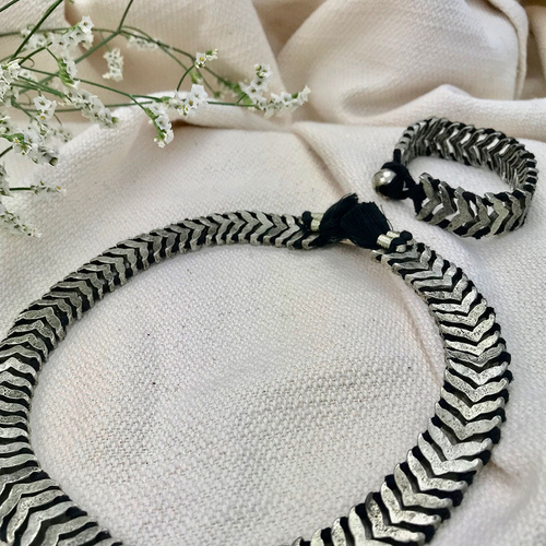Silver Temple Collar Necklace - Image 3