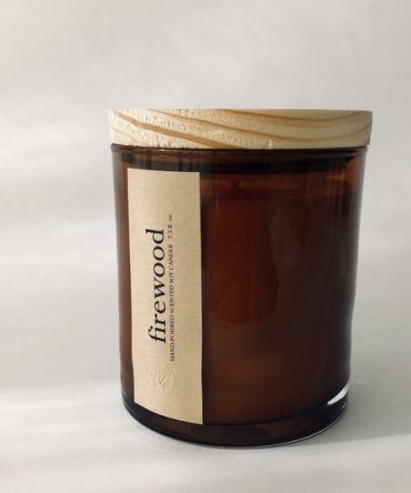 firewood scented candle