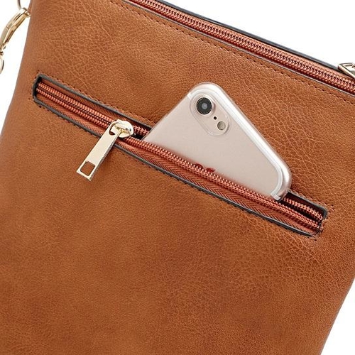 Classic Square Crossbody Bag with Floral Cutout Accent - Image 4