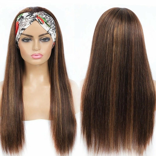 Piano Highlight Headband Body Wave Glueless Human Hair Wigs Virgin Hai - Image 2