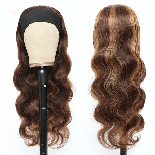 Piano Highlight Headband Body Wave Glueless Human Hair Wigs Virgin Hai - Image 4
