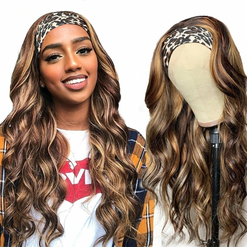 Piano Highlight Headband Body Wave Glueless Human Hair Wigs Virgin Hai - Image 5