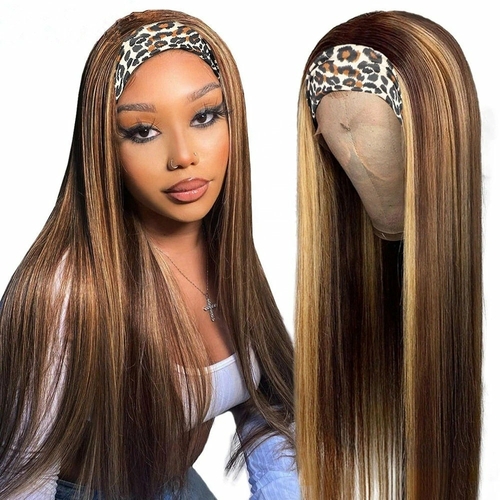 Piano Highlight Headband Body Wave Glueless Human Hair Wigs Virgin Hai - Image 3