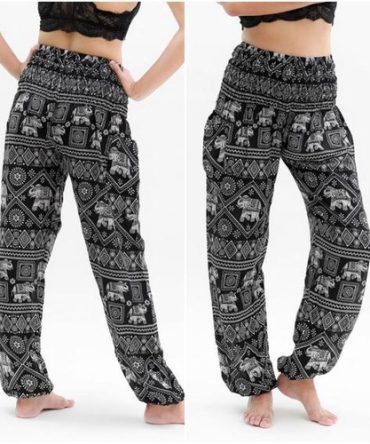 Black ELEPHANT Pants Women Boho Pants Hippie Pants Yoga