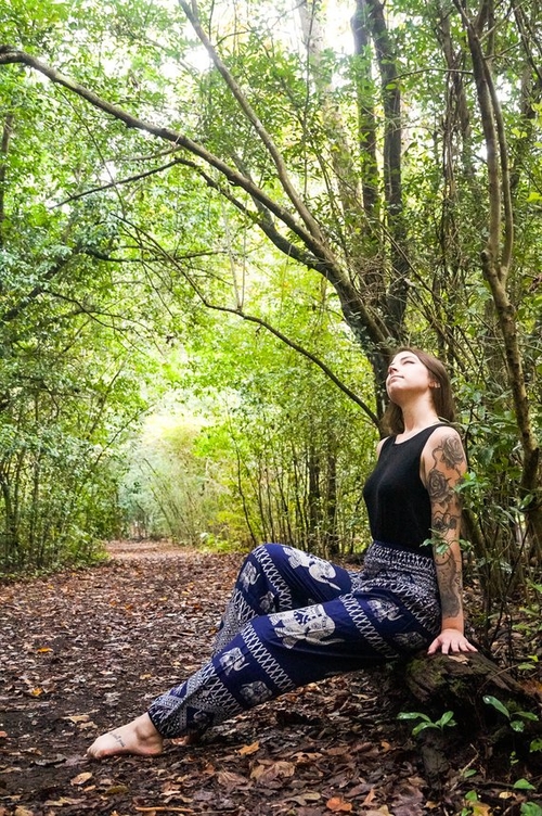 Blue ELEPHANT Pants Women Boho Pants Hippie Pants Yoga - Image 4