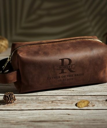 Father Of The Bride Gift, Leather Dopp Kit, Mens Toiletry Bag