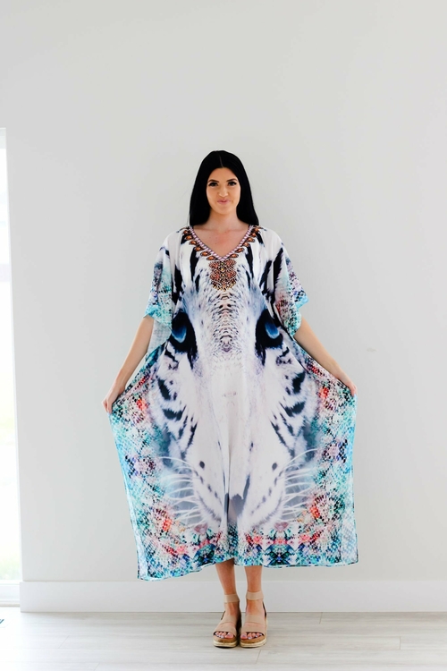 Tribal Kaftan Dress, Plus Size Kaftan Dress, Embellished Kaftan,