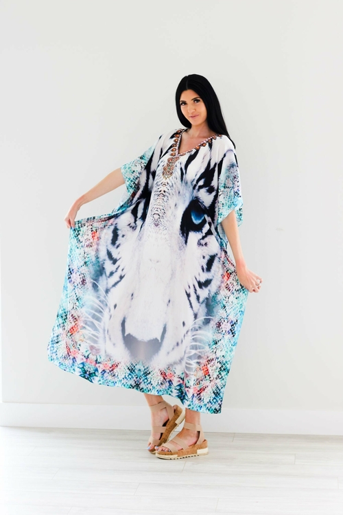 Tribal Kaftan Dress, Plus Size Kaftan Dress, Embellished Kaftan, - Image 5