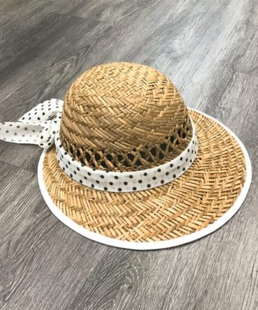Polka Dot Bow Straw Visor