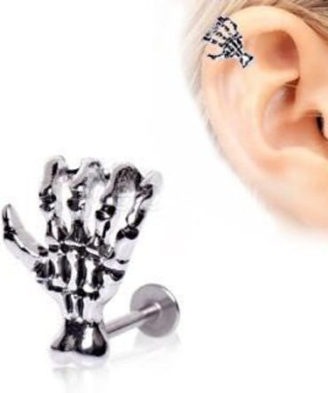 316L Surgical Steel Zombie Claw Labret / Ear or Lip