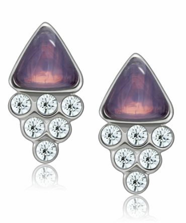 LO1979 - Rhodium White Metal Earrings with Top Grade Crystal  in Clear
