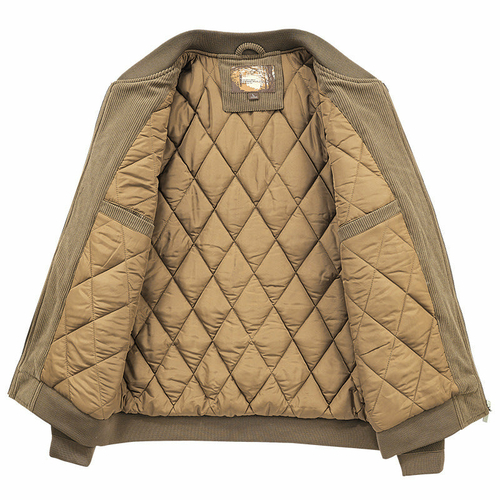 Mens Round Collar Winter Zipped Up Elbow Patch Jacket - Image 5
