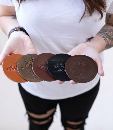 Leather Coaster Circular Set (4)