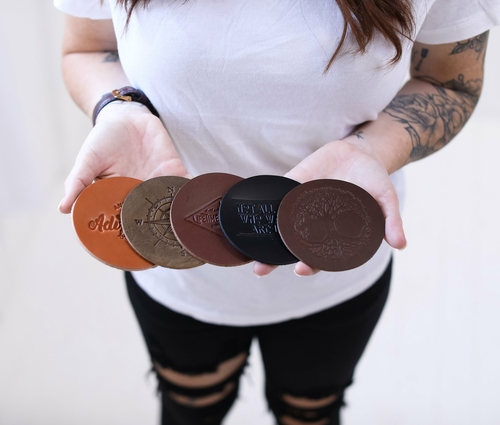 Leather Coaster Circular Set (4)
