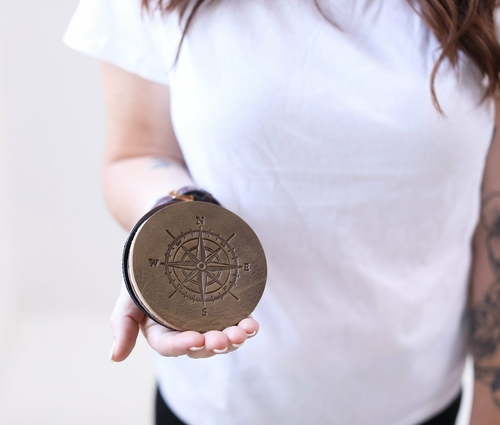 Leather Coaster Circular Set (4) - Image 3