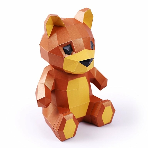 Teddy Bear 3D Paper Model, Lamp - Image 2