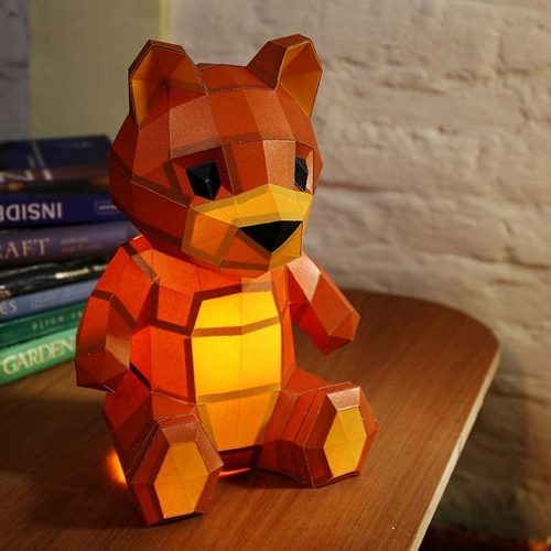 Teddy Bear 3D Paper Model, Lamp - Image 8