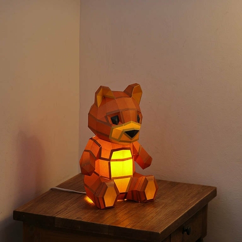 Teddy Bear 3D Paper Model, Lamp - Image 9