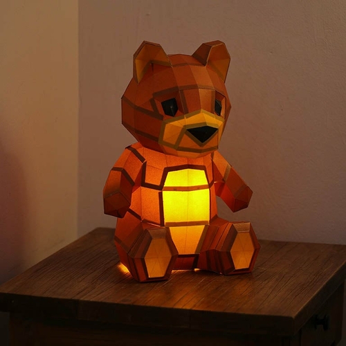 Teddy Bear 3D Paper Model, Lamp - Image 10