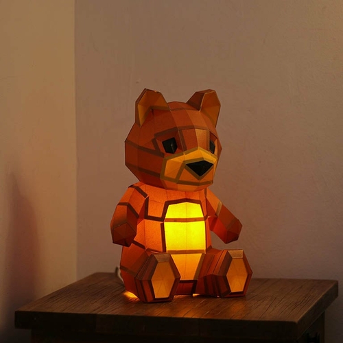 Teddy Bear 3D Paper Model, Lamp - Image 11