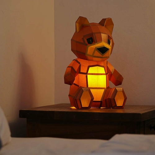 Teddy Bear 3D Paper Model, Lamp - Image 12