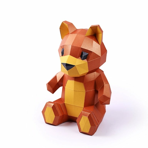 Teddy Bear 3D Paper Model, Lamp - Image 3