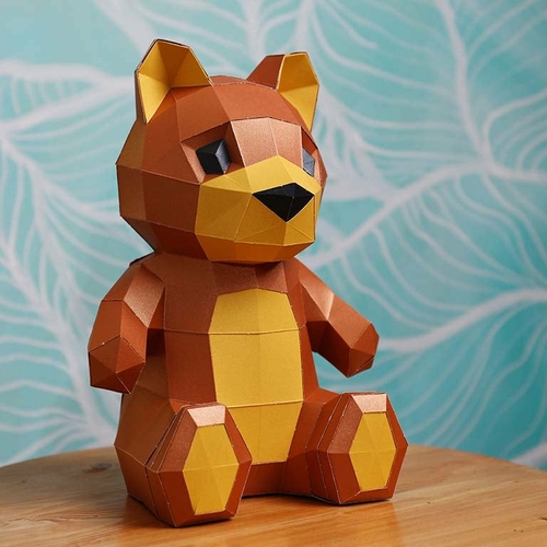 Teddy Bear 3D Paper Model, Lamp - Image 5
