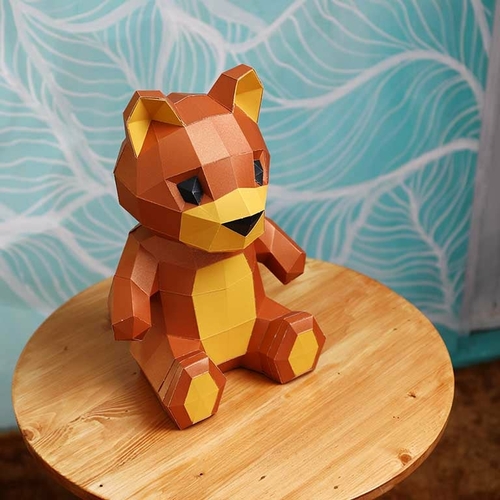 Teddy Bear 3D Paper Model, Lamp - Image 6