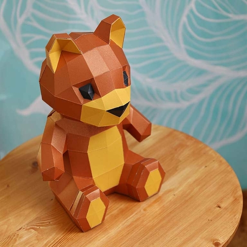 Teddy Bear 3D Paper Model, Lamp - Image 7