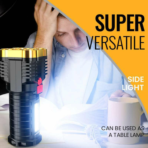 Ultra Bright Waterproof Outdoor LED Flashlight with Side Lamp - Image 7