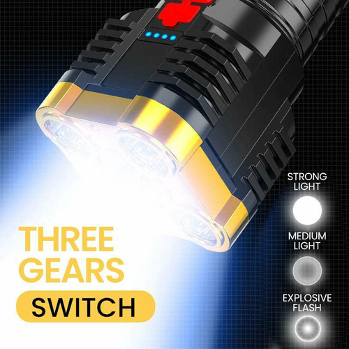 Ultra Bright Waterproof Outdoor LED Flashlight with Side Lamp - Image 9