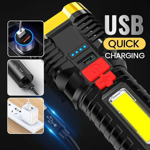 Ultra Bright Waterproof Outdoor LED Flashlight with Side Lamp - Image 3