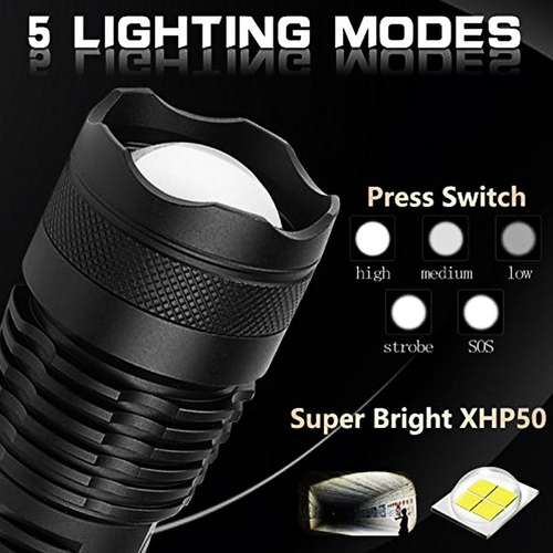LED XHP50.2 Ultra Bright Most Powerful Flashlight USB Zoom Led Torch - Image 5