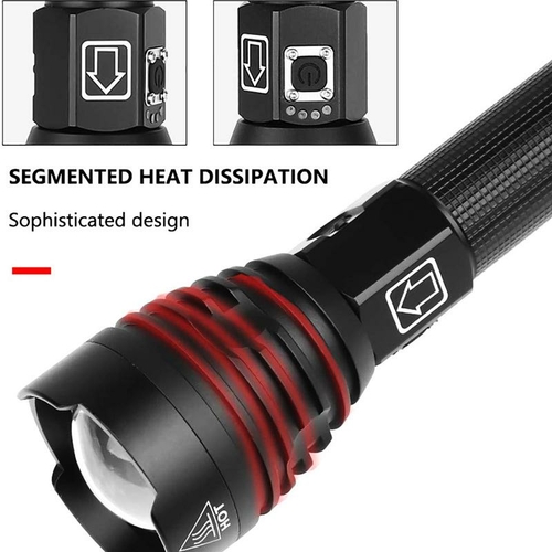 Super Powerful XHP90 LED Flashlight LED Torch USB Lamp Zoom Tactical - Image 3