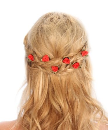 Rose Bud Hair Grips