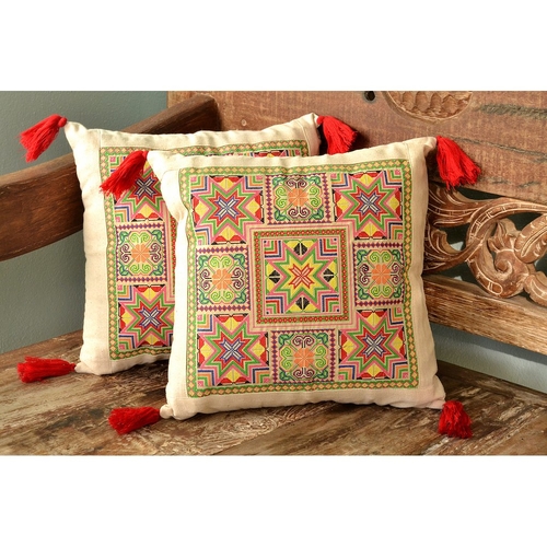 Needlepoint Tassel Pillow Cover - Image 2