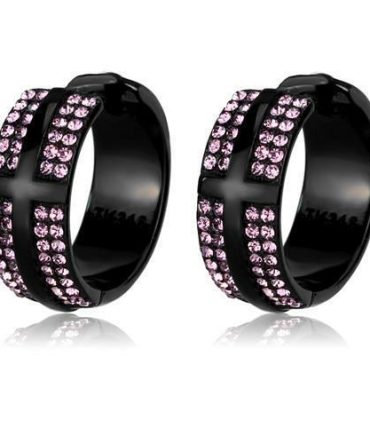 TK2386 - IP Black(Ion Plating) Stainless Steel Earrings with Top Grade