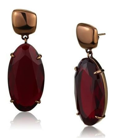 TK2818 - IP Coffee light Stainless Steel Earrings with Synthetic