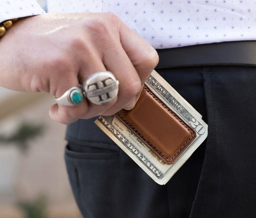 Hand Sewn Magnetic Money Clip - Image 6