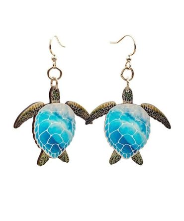 Blue Sea Turtle Earrings #T159